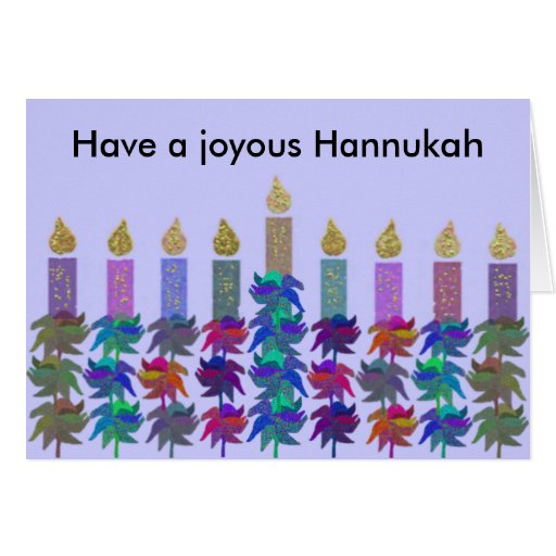 Hannukah Flower Menorah Cards