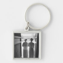 Hanoi Vietnam, Women in Traditional Dress Temple Key Chains