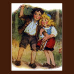 Hansel and Gretel Lost in the Woods postcards