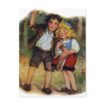 Hansel and Gretel Lost in the Woods Post Card