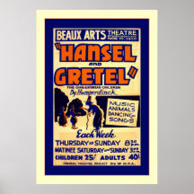 Hansel and Gretel ~ Vintage Theatre Poster
