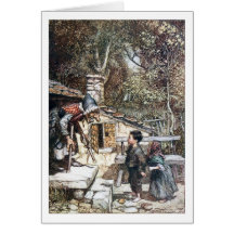 Hansel & Grethel meet the Witch Greeting Card