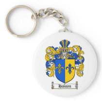 HANSEN FAMILY CREST -  HANSEN COAT OF ARMS KEYCHAINS