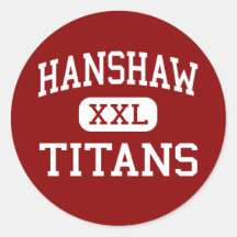 Hanshaw - Titans - Middle - Modesto California Round Stickers