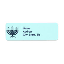 Hanukah Menorah Return Address Labels