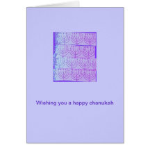 Hanukkah Card with Purple Menorahs