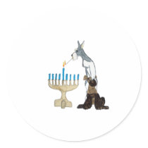 Hanukkah - Chanukah card Round Stickers