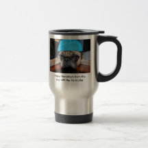 Hanukkah coffe cup with pug on it with Yarmulke Coffee Mug