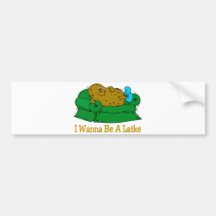 HANUKKAH FUNNY GIFTS 'I WANT TO BE A LATKE' BUMPER STICKER