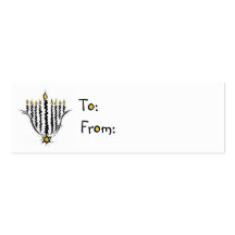 Hanukkah Menorah Gift Tags Business Card