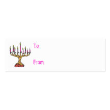 Hanukkah Menorah Gift Tags Business Card Template