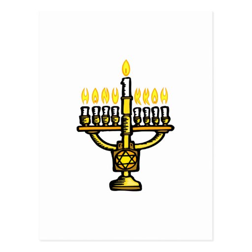 Hanukkah Menorah Postcard