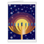 Hanukkah Menorah & Snowy Backdrop Card