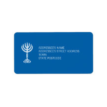 Hanukkah Motif blue Address Label