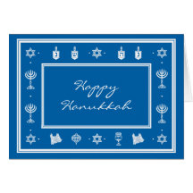 Hanukkah Motif blue Greeting Card