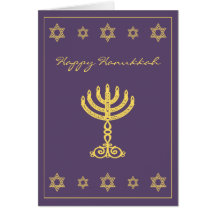 Hanukkah Motif purple Greeting Card