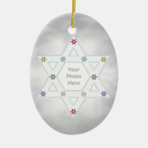 Hanukkah Star and Snowflakes Silver (photo frame) Ornaments