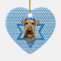 Hanukkah Star of David - Airedale Terrier Christmas Tree Ornaments