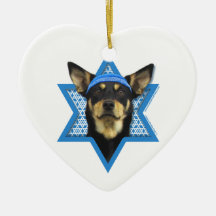 Hanukkah Star of David - Australian Kelpie Christmas Ornaments