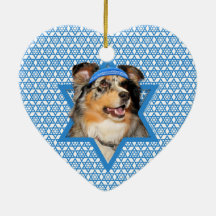 Hanukkah Star of David - Australian Shepherd Ornament