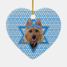 Hanukkah Star of David - Australian Terrier Christmas Ornaments
