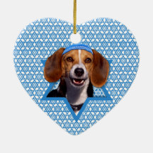 Hanukkah Star of David - Beagle Christmas Tree Ornament