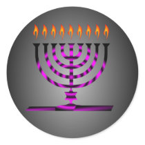 Hanukkah Round Stickers