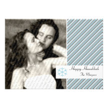 Hanukkah Stripes Card Personalized Invite