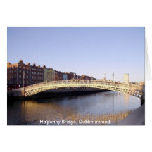 Ha'penny Bridge on River Liffey Dublin Ireland Greeting Card