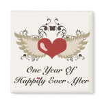 Happily Ever After 1st Anniversary Wedding Magnet