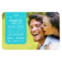 Happily Ever After Chic Save the Date Announcement Magnets