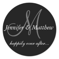 Happily Ever After Initial Wedding Favour Labels Round Stickers