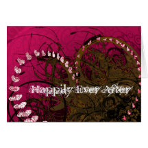 Happily Ever After Rasberry Hearts Greeting Card