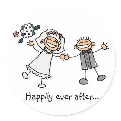 Happily Ever After Stickers by wedding_tshirts