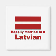 Happily Married Latvian Fridge Magnet