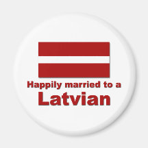 Happily Married Latvian Refrigerator Magnet