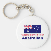 Happily Married To An Australian Keychain