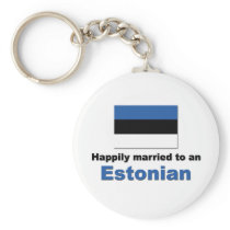 Happily Married to an Estonian Keychain