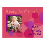 Happiness Birthday Party Invitation (rose) Post Card