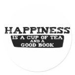 Happiness is a Cup of Tea and a Good Book Stickers