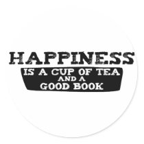 Happiness is a Cup of Tea and a Good Book Stickers