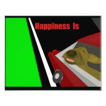 Happiness Is A Dog and Car Art Photo