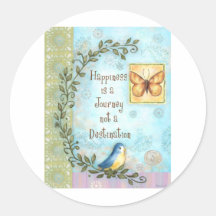 Happiness is a Journey Round Sticker