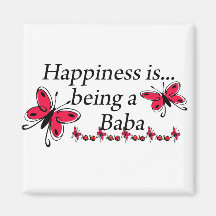 Happiness Is Being A Baba BUTTERFLY Fridge Magnets