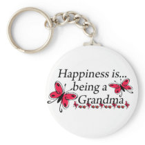 Happiness Is Being A Grandma BUTTERFLY Key Chains