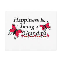 Happiness Is Being A Grandma BUTTERFLY Postcard