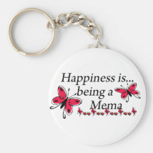 Happiness Is Being A Mema BUTTERFLY Key Chains