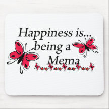 Happiness Is Being A Mema BUTTERFLY Mouse Mats