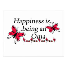 Happiness Is Being A Oma BUTTERFLY Post Cards