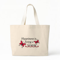 Happiness Is Being An Granny BUTTERFLY Canvas Bags